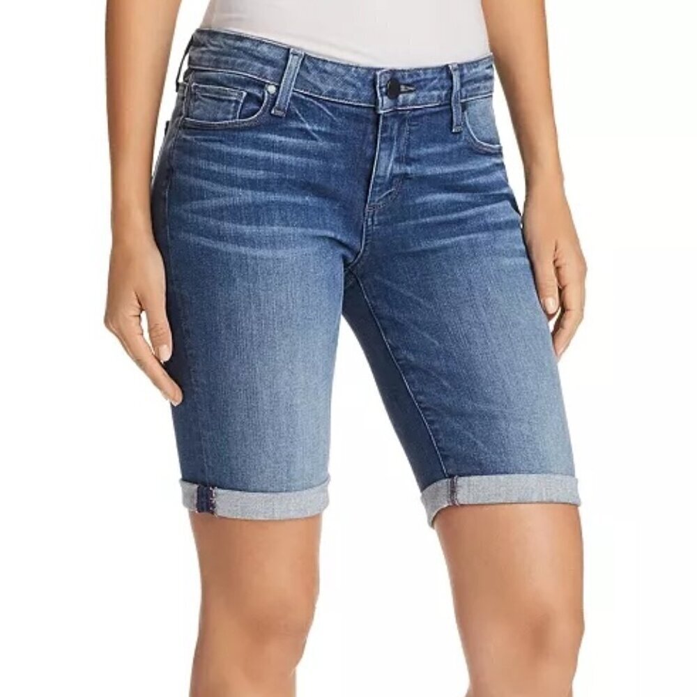 PAIGE Jax Knee Distressed Jean Shorts Size XS